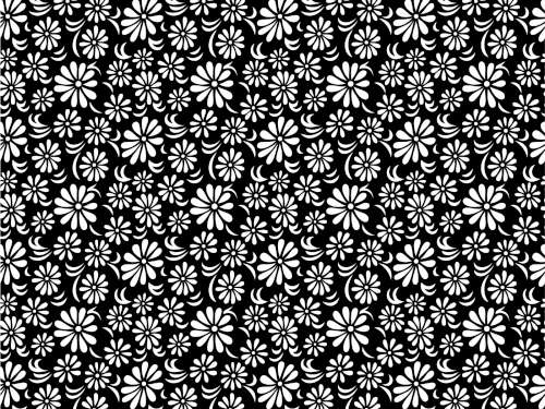 Printed Wafer Paper - Black and White Flowers - Click Image to Close